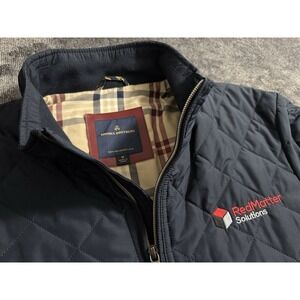 Brooks Brothers‎ Jacket Men Medium Blue Solid Plaid lined Bomber Golf  Full Zip